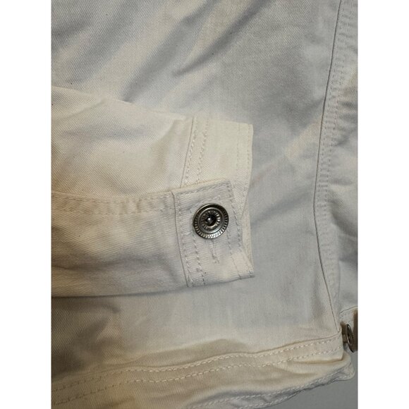 Glitterscape Womens White Denim Jacket With Rhinestone Embellishments Size S - Picture 6 of 6